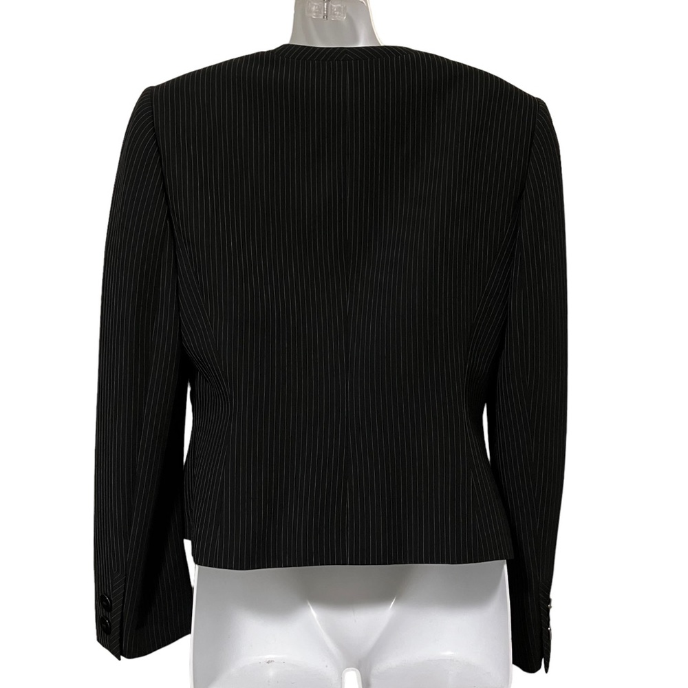 Tahari Arthur S. Levine Black Pinstripe Skirt Suit Set - Picture 5 of 14